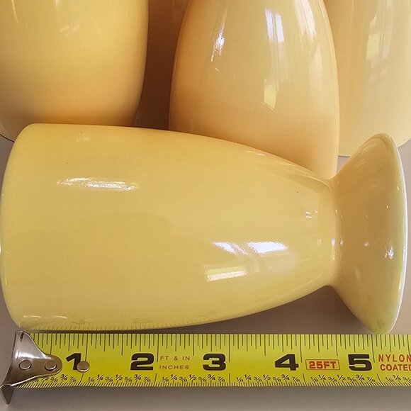 6 Yellow Pottery Tumblers 5.25" Crate Barrel Francfranc made Japan ice tea water - Picture 7 of 8